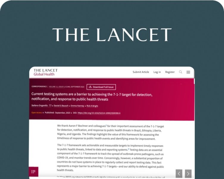 Lancet Global Health Article: Current testing systems are a barrier to achieving the 7-1-7 target for detection, notification, and response to public health threats